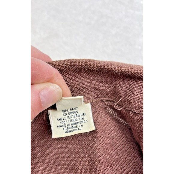 Womens Eddie Bauer 100% Linen Shacket Size Medium Brown Spring Jacket Breathable - Picture 2 of 9